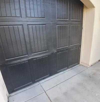 Double Car Garage Door Off Track Repair & Bottom Section Replacement
