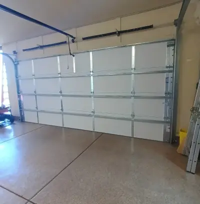 After — Custom Wood Garage Door Replacement – 18x8