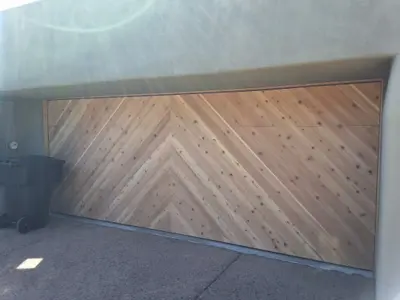 Custom Wood Carriage House Door Installation – 18x7