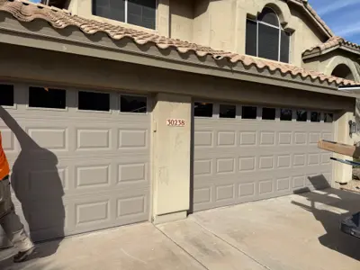 Two Garage Door Replacement with Glass Panel CHI Timeless Design