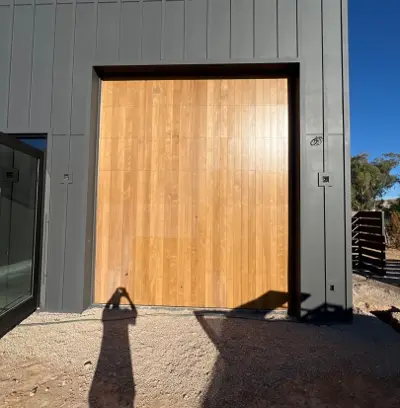 Custom Wood Garage Doors with Smart Opener Installation