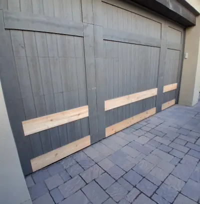 Wood Garage Door Section Replacement & Refurbishment