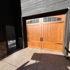 After - Custom Wood Garage Door Installation - 4 Doors with Smart Opener