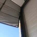 After - Commercial Garage Door Repair: Off-Track Door & Bent Sections