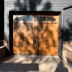 After - Custom Wood Garage Door Installation - 4 Doors with Smart Opener