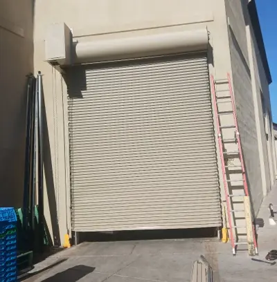 After — Commercial Roll-Up Door Repair After Delivery Truck Impact
