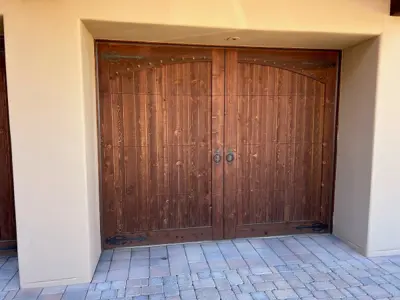 10x10 Custom Western Red Cedar Garage Door Installation