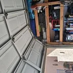 Before - Garage Door Rail Repair - Realignment and Maintenance