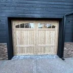 Before - Custom Wood Garage Door Installation - 4 Doors with Smart Opener