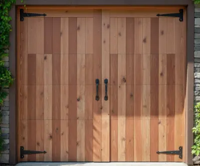 Custom cedar wood garage door