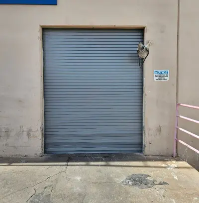 Roll-up door exterior aerial view